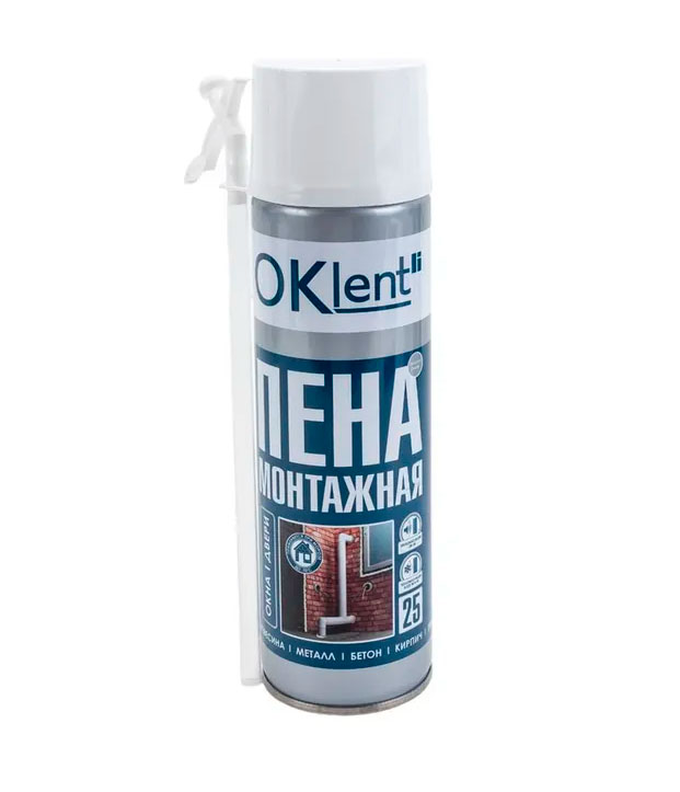 Пена бытовая (руч) монтаж. Oklent 650мл -маленькая